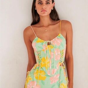 NWT Sabo skirt Marselle Corset Top - Rose Fill Green